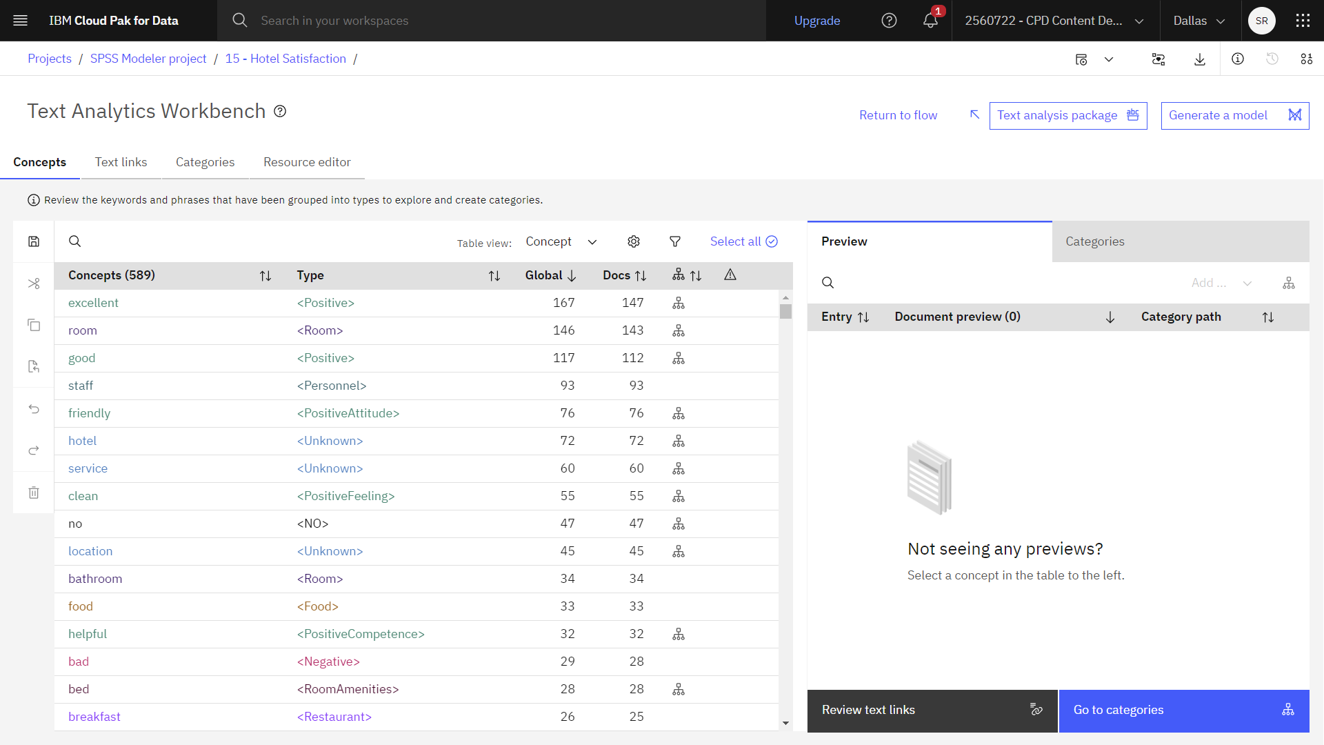 Text Analytics Workbench