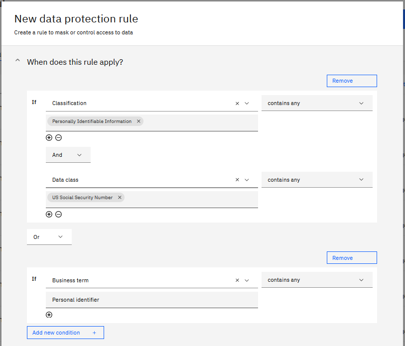 Data protection rule nesting example