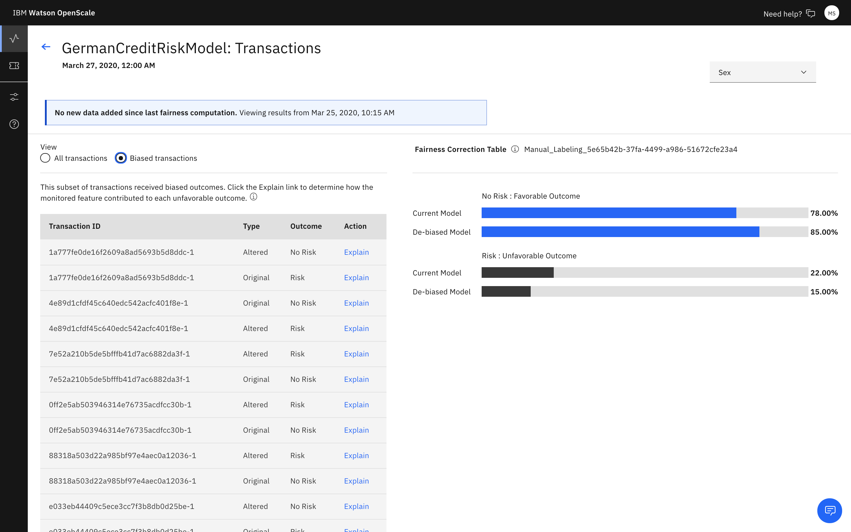 Transaction list with no transactions