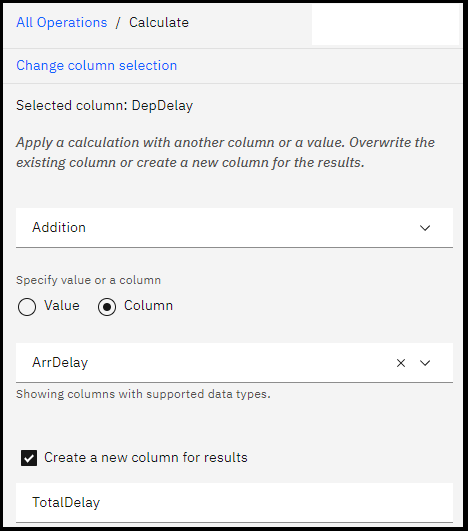 Calculate operation